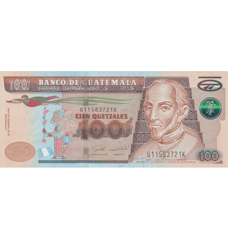 Guatemala 100 Quetzales 2020 Pick Nuevo (NO UNC)